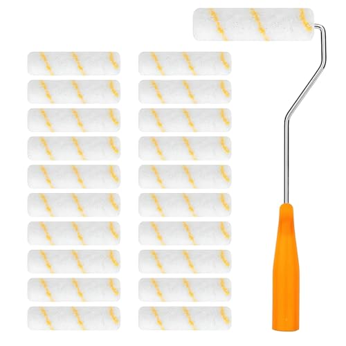 Lot de 20 Rouleaux à Peinture - Mini Rouleau à Peinture Avec Poignées en Caoutchouc - Convient Pour la Décoration Murale darchitecture et les fournitures...