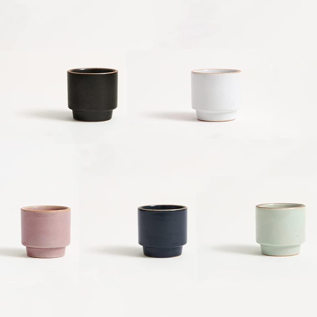 Korean Traditional Handcrafted Ceramic Pottery Porcelain Cup Set for Sake and Soju 5 Pcs Gift Box Set, Liquor and Tea, Ideal for Gift, Tea, Parties, Housewarming