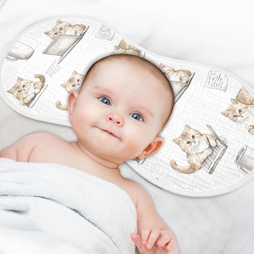 vvfelixl Busy Kitten Working Burp Cloths for Baby Boy Girls Baby Washcloths Burp Rags 1 Pack 6