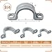 Demissle PVC Conduit Clamp 2 Hole Straps Heavy Duty Grey Plastic Conduit Strap U Clip Mounting Bracket for Cables(100 Pcs,3/4 Inch)