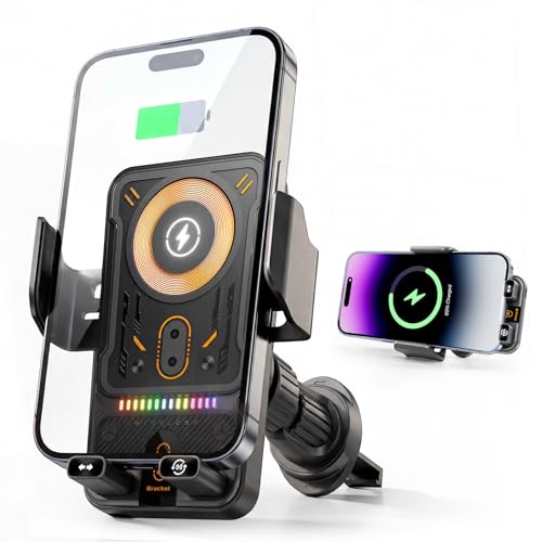 Zrpot Phone Holders for Car Cell Phone Mount 15W Wireless Car Charger with Induction Opening and Closing Air Vent Phone Stand with Smart Screen Rotation for Car Truck Accessories iPhone Samsung