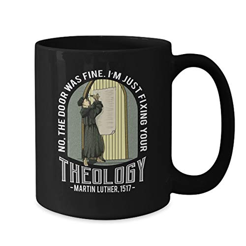 Taza de cerámica negra 11oz con diseño teológico miniatura 2