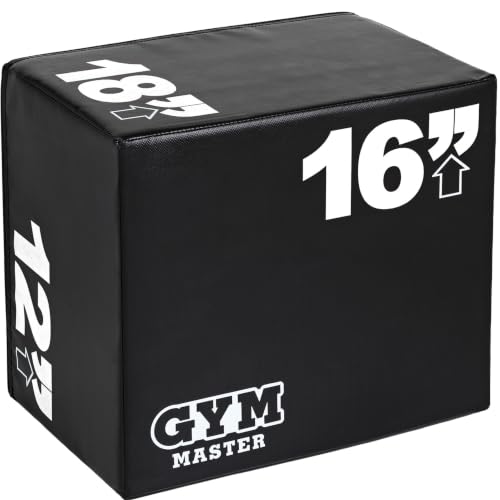 GYM MASTER 3-in-1 Adjustable Plyometric Jump Box Non-Slip Foam Plyo Box