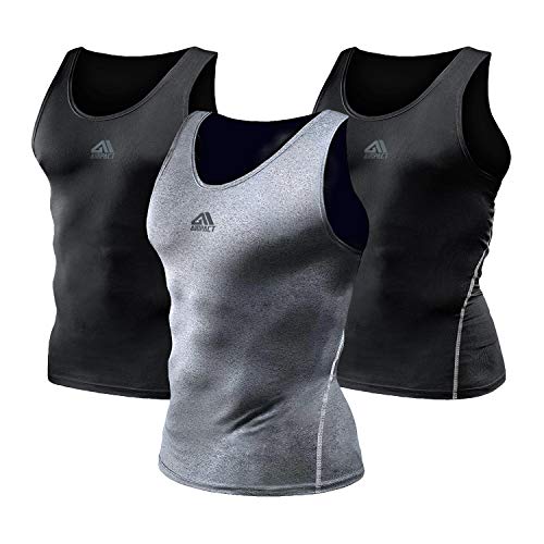 AIMPACT Gym Work Out Tank Top for Men Bodybuilding Crossfit Muscle Tank(2B1G L)