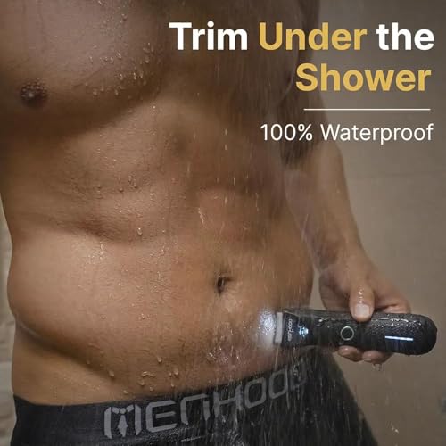 Image of MENHOOD Trimmer Mini Waterproof Private Part Pubic Hair Body Ball Groin Trimmer for Men Compact LED Spotlight Ceramic Blade IPX6 USB Rechargeable 90 Min Runtime