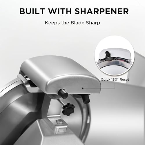 Image of 10 inch Commercial Meat Slicer, Electric Deli Slicer Built-in Sharpener