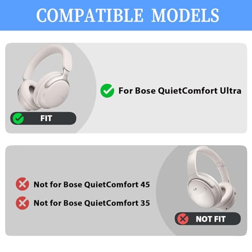 Adhiper Almohadillas de Repuesto para Auriculares Bose QC Ultra de Cuero de Proteína Suave con Espuma de Memoria miniatura 2