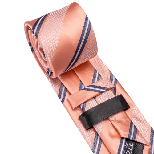 Image of Barry.Wang Classic Mens Ties Silk Necktie Pocket Square Cufflinks Set Woven Designer Wedding Business