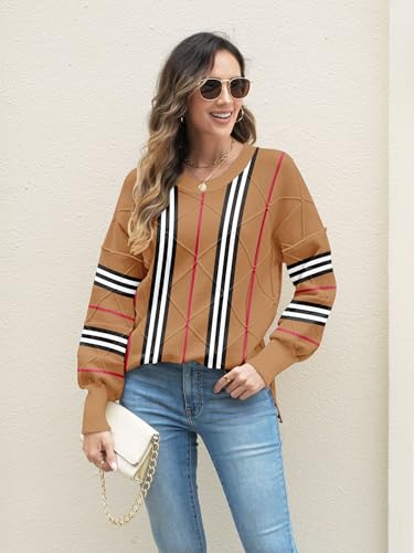 Disamer Sweaters for Women Fall Outfits Winter 2025 Lightweight Long Batwing Sleeve Crewneck Knit Pullover Sweaters Tops2