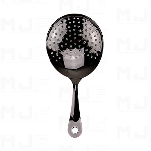 MJFLAIR 304 stainless steel cocktail bar julep strainer-Mirror Black