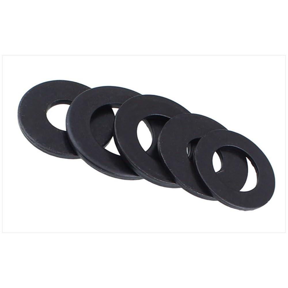 Rondelle piatte nere, rondelle piane, guarnizioni in acciaio al carbonio, rondelle piatte ad anello, rondelle piane, guarnizioni in acciaio al carbonio (M12X32X2,0 mm)(M18x56x4.0mm)