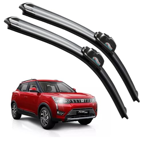 Image of Frameless Rubber Car Wiper Blades Set of 2 Compatible with (XUV300 (2018-Till Date) (D-24,P-16))