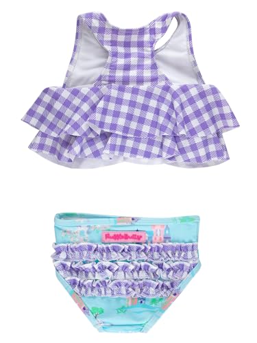 Image of RuffleButts Girls UPF50+ Sun Protection Flounce Bikini Two Piece Swimsuit