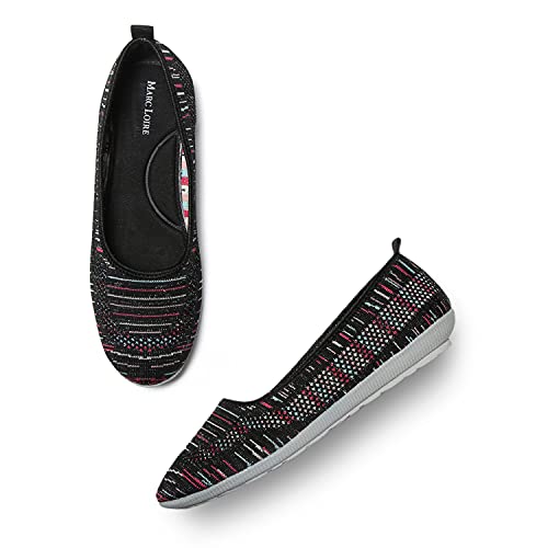Image of Marc Loire Women's Lightweight Athleisure Knitted Active Wear Slip-On Ballerina Casual Shoes for Daily Walking