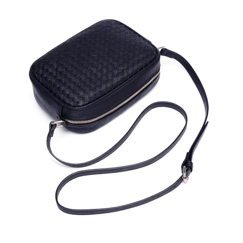 Image of AFKOMST Woven Crossbody Bag, Small Summer Purse and Boho Bag for Women | Vegan Leather, Roomy Space, 2.3L Capacity, fits iPad mini /Long Wallet /Kindle, Versatile for Daily Use /Casual /Date /Office