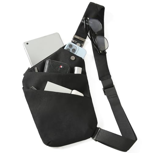 Osoce- Zaino a tracolla incrociato sul petto, antigraffio, leggero, impermeabile, adatto per tablet...