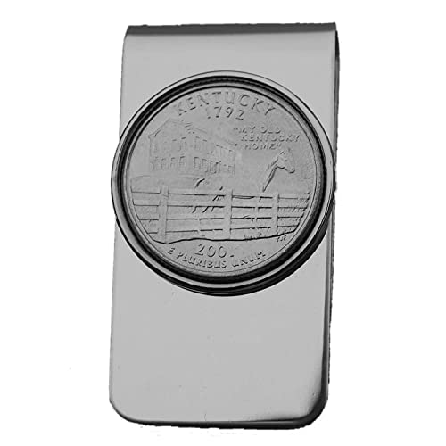 US 2001 Kentucky State Quarter BU Uncirculated Coin Money Clip New