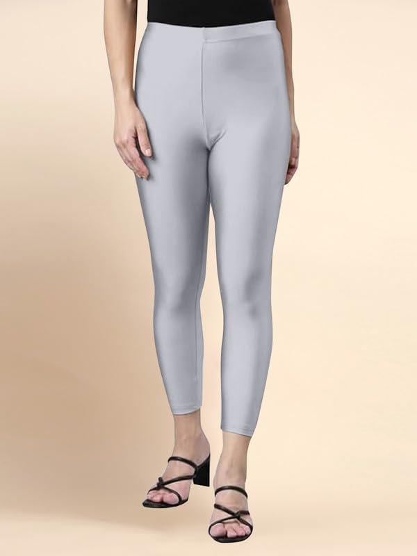 Image of TRENDMALLS Women's Microfiber Elastane Stretch Soft Cropped Leggings with Ultrasoft Waistband for Women