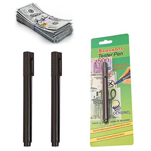 Stylos Testeur de Faux Billets,Marqueurs Stylo Marqueur de Monnaie,Stylo Détecteur de Contrefaçon,Stylos Détecteurs de Faux Billets,Stylos Détecteurs-Facile à porter-Marqueur de contrôle de monnaie