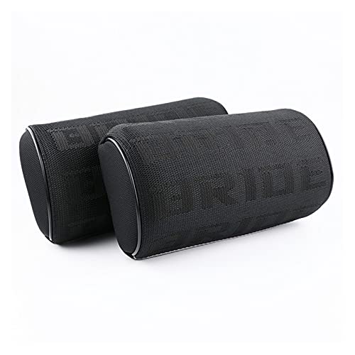 ZHANGWW ZWF Store X2 JDM Style BRIDE RECARO Fabric Pillow Seat Support Decor Headrest Backrest Seat Cushion Hellaflush Neck Rest (Color : BRIDE black)