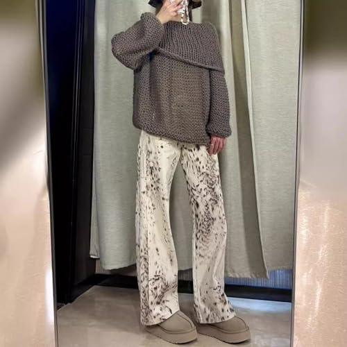 VCM Y2k Pants Cheetah Jeans Leopard Print Jeans Baggy Jeans Wide Leg Jeans Streetwear Jeans Vintage Pants3