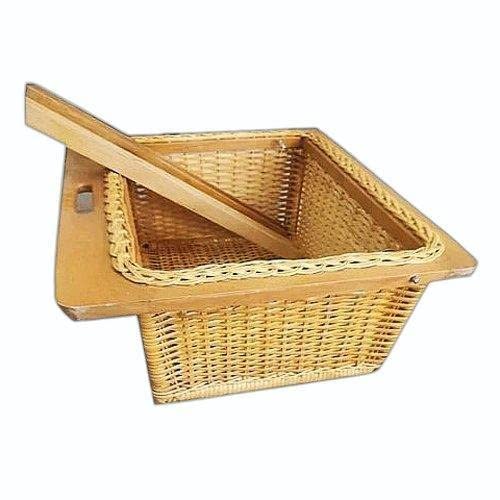 Cane Wicker basket set for size Height(8,6,4,) for kitchen use with channel that wood is