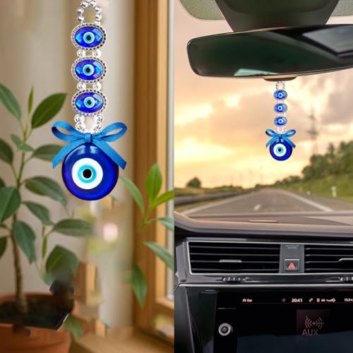 Image of PACKNBUY Multi Eye Evil Eye Wall Hanging Nazar Battu for Home Entrance Main Door Protection Good Luck Turkish Evil Eye Vastu Feng Shui Decor Housewarming Gift (Blue Eyes)