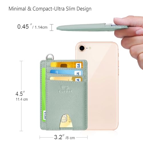 FurArt Credit Card Holder Wallet, Slim RFID Blocking Minimalist Women's Card Wallet