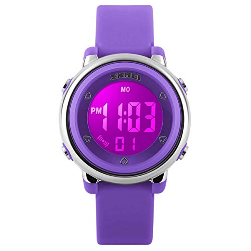 WONOLO Kids Digital Sport Waterproof Watch for Girls Boys Kid Sports Outdoor LED Electrical Watches with Luminous Alarm Stopwatch Child