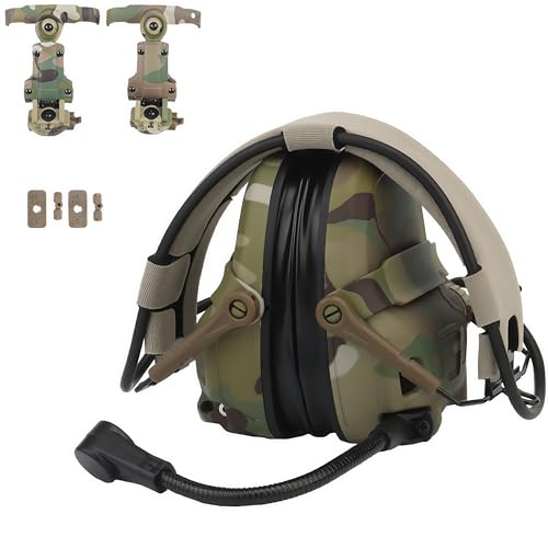 ACEXIER Auriculares tácticos GEN 6 con cancelación de ruido y micrófono de brazo robótico para caza, paintball, CS, casco militar (CP)