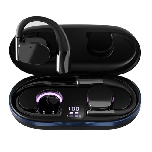 Ebksqs Écouteur Traducteur Instantané Open-Ear avec 138 Langues, Bluetooth 5.4, Traduction Vocale IA, App Wearfit Pro, pour Voyage et Affaires, Noir
