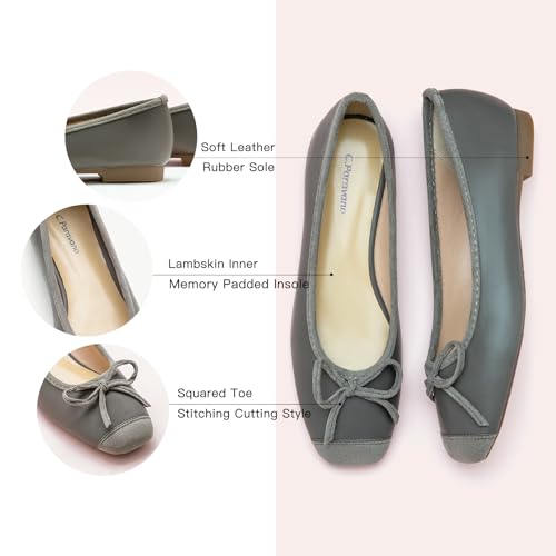 Image of C.Paravano Ballet Flats | Square Toe Shoes | Bow Slip Ons | Ballet Shoes for Women | Dressy Flats for Women
