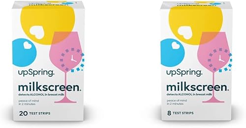 Upspring Tiras reactivas de pantalla para detectar alcohol en la leche materna, prueba en casa para madres que amamantan, prueba simple de inmersión