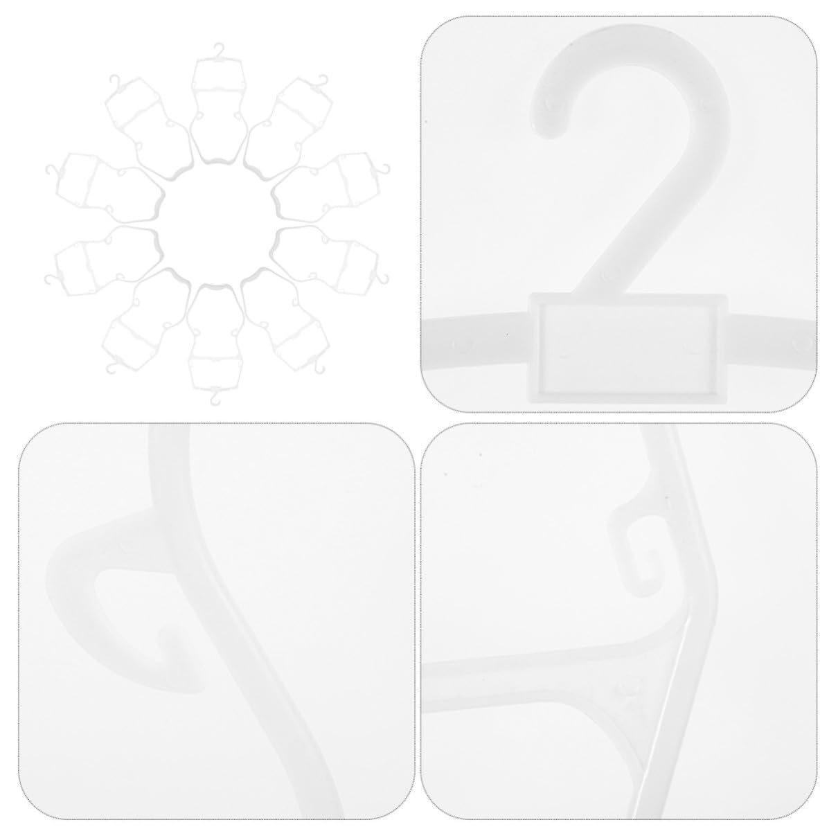 TEHAUX Perchas Resistentes Portátiles de Plástico de en Blanco Ideales para Forma de Cuerpo, 10 Unidades para Celebración Verano Trajes Baño Tiendas y Hogar