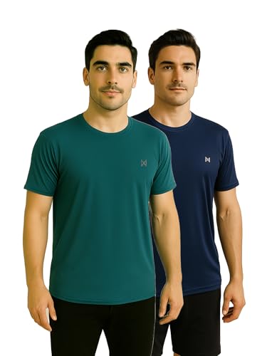 Image of Force NXT Men's Premium Microfiber Fabric Solid T-Shirt | Round Neck Half-Sleeves T-Shirt for Men | Sweat Wicking with Label Free for Daily Uses