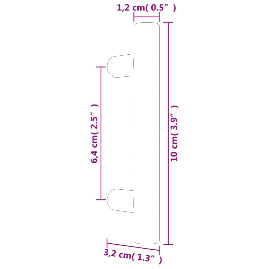 20 maniglie per mobili, colore nero, distanza tra i fori 64 mm, moderne maniglie per armadi, in acciaio inox verniciato a polvere, maniglie a T per mobili da cucina, cassetti e cassettiere