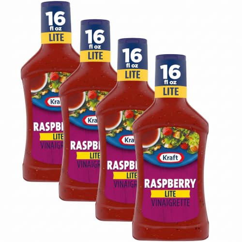 Kraft Lite Raspberry Vinaigrette, 16 fl oz Bottle (Pack of 4)