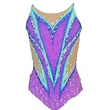 Zagitova Turnanzug for Rhythmische Sportgymnastik for Damen, Mädchen, glänzendes Kristall-Kostüm mit hoher Elastizität for Sportwettkämpfe(XL)