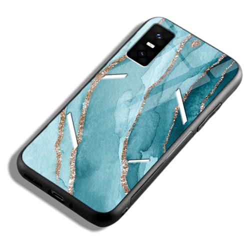 Image of COLORflow Back Cover Compatible with Infinix GT 30 Pro 5G | Blue Marble Golden Stripes | Shockproof TPU Bumper Cover with Camera Protection Back Cover Compatible with Infinix GT 30 Pro 5G