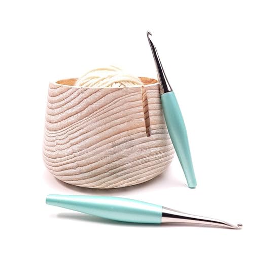 Image of Furls Crochet Hook, Odyssey Mint Green, Nickel Plated Tip for Effortless Glide, Ergonomic Handle Crochet Hooks 7 inch (Odyssey - Mint, L - 7.00MM)