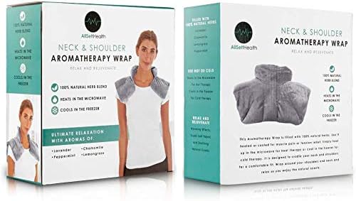 Microwavable Heating Pad for Neck and Shoulders - Weighted Hot & Cold Plush Wrap Pad, Deep Pressure Relief, Herbal Aromatherapy, Comfort Fit Design - 3lbs