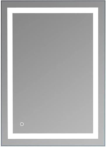 Espejo de baño con luces de 28 x 20 pulgadas, espejo de baño LED súper brillante, espejo de tocador montado en la pared, (verticalhorizontal),