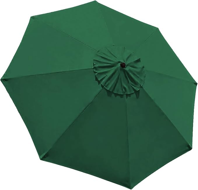 Yaqor Tela Sombrilla 8 Varillas 3 Metros Color Verde. Recambio Sombrilla 8 Varillas 3 Metros Resistente Y Grueso. Repuesto Parasol 3m 8 Costillas Para Sombrillas De Terraza.