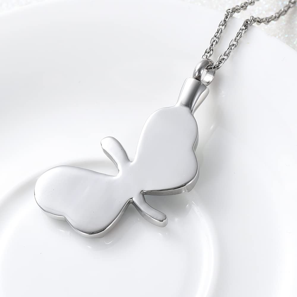 Collana con urna a forma di farfalla, in acciaio inossidabile, gioiello per donne e uomini, con ciondolo commemorativo per ceneri, ricordo funebre