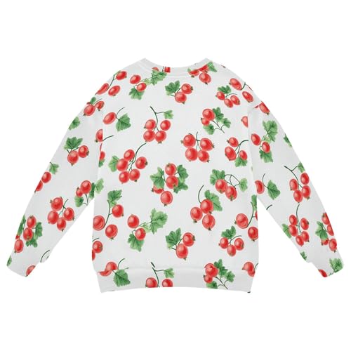 JUNZAN Cute Redcurrant Fruit White Little Kids Hooded Sweatshirt Fleece Kids Pullover Hoodie Party 4T2
