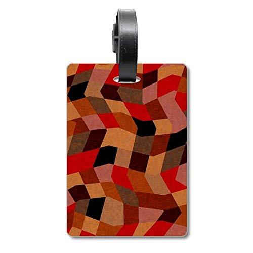 Étiquette valise voyage motif diamant polygone porte-adresse identification sac bagage