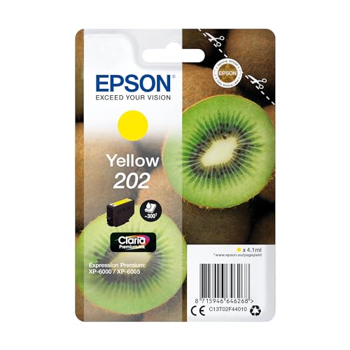 Epson 202 Yellow Kiwi High Yield Genuine, Claria Premium Ink Cartridge