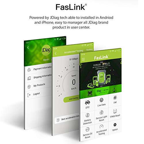 Honeytecs OBDII Scanner de Diagnóstico FASLINK M1 BT 4.0 OBDII Leitor de Código Ferramenta de Diagnó