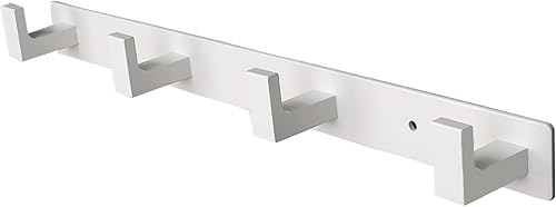 Miniatura 8 de Vanloory Perchero de acero inoxidable resistente para 6 ganchos de tres abrigos, montado en la pared y gancho adhesivo de pared, gancho de ropa