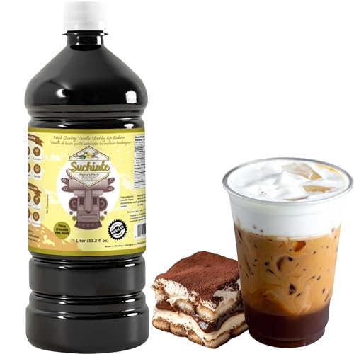 Suchiate Pure Vanilla | Mexican Vanilla for Baking and Desserts | Made with Real Vanilla Bean | Vainilla Mexicana Buena 33.8oz (1 Liter)